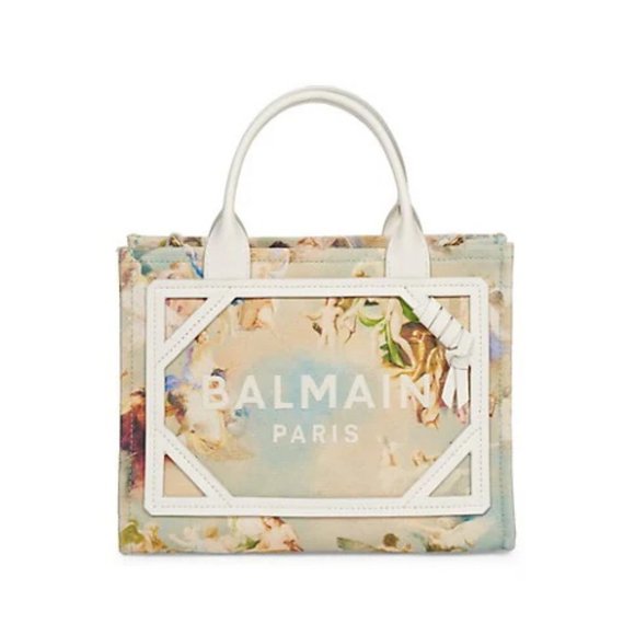 Balmain Small B-Army Sky Print Canvas Shopper - Picture 5 of 7